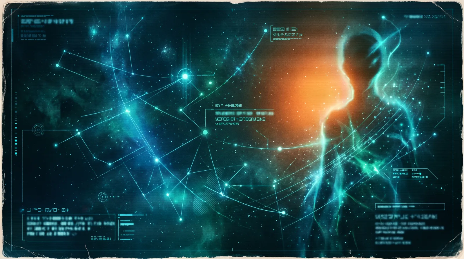 Arcturian alien lore classified briefing image with luminous blue geometry and field interface